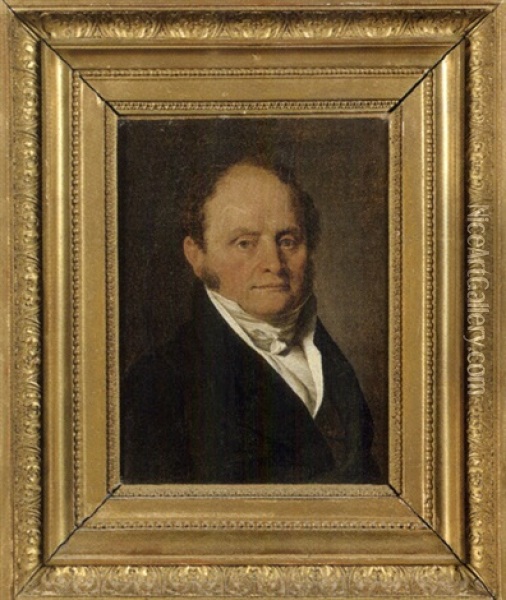 Portrait D'homme A La Veste Noire Oil Painting - Louis Leopold Boilly
