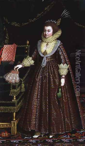 Portrait of a Lady, Possibly Elizabeth, Countess of Kellie, c.1619-20 Oil Painting - Paulus Van Somer
