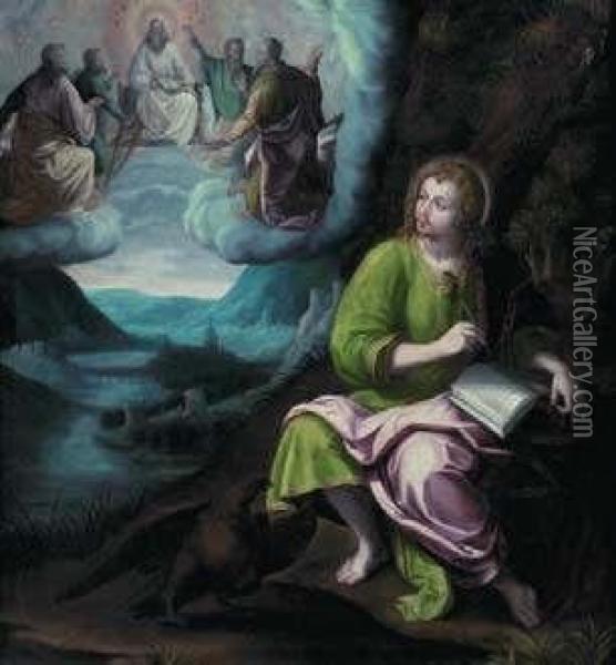 San Giovanni Evangelista Oil Painting - Maarten de Vos