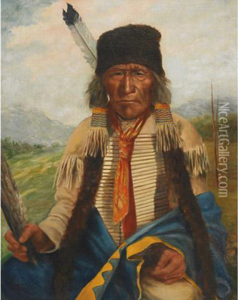 Sioux Indian, Black Hills (s.d.) Oil Painting - Henry Metzger