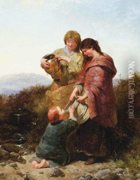 The Water Carriers Oil Painting - Henry Bright