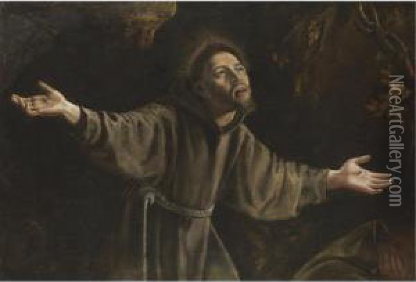 Saint Francis In Ecstasy Oil Painting - Orazio Gentileschi