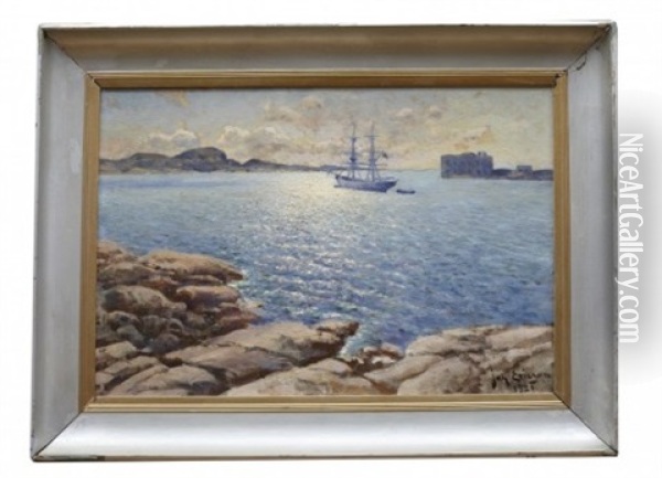 Marstrand, Vy Mot Sodra Strandverket Oil Painting - Johan Ericson