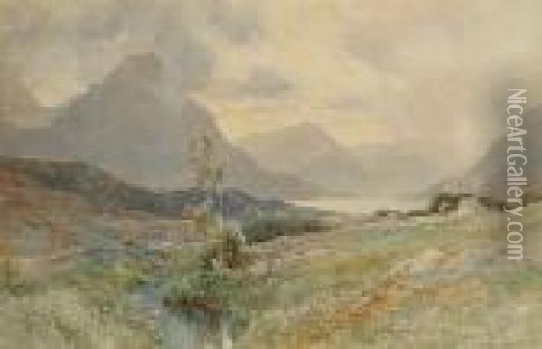 Llyn Ogwen And Tryfan, Wales Oil Painting - Edward Theodore Compton