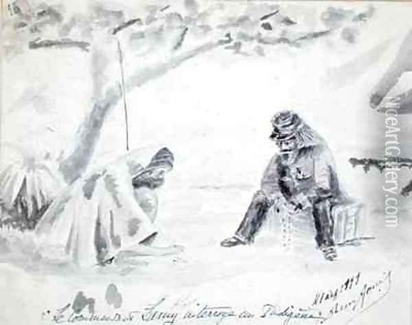 Commandant Lamy 1858-1900 Questioning a Native during the Foureau Lamy Expedition of 1899 Oil Painting - Henry Dr. Fournial