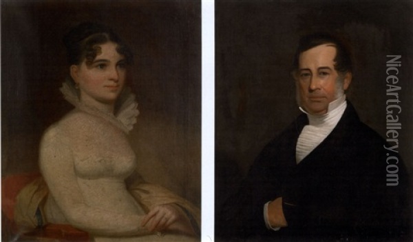 Portrait Of Frederick Agustus Hall Muhlenberg (+ Portrait Of Wife, Elizabeth; Pair) Oil Painting - Jacob Eichholtz