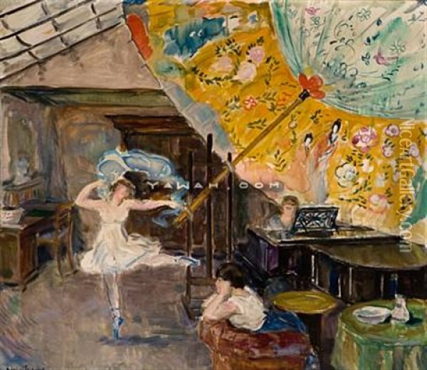 Danserinnen Oil Painting - Bernhard D. Folkestad