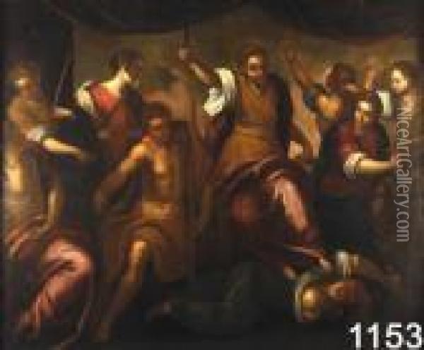 Il Trionfo Del Diritto Oil Painting - Acopo D'Antonio Negretti (see Palma Giovane)