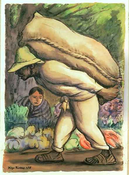 Campesino 1938 Oil Painting - Diego Rivera