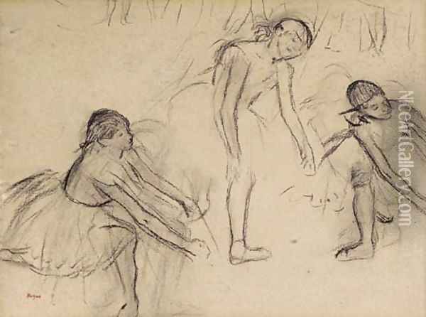 Danseuses (trois etudes) Oil Painting - Edgar Degas
