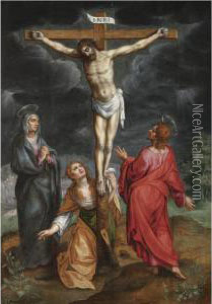 The Crucifixion Oil Painting - Hendrick De Clerck