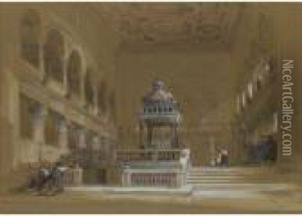 Interior Of The Church Of San Lorenzo, Rome Oil Painting - David Roberts