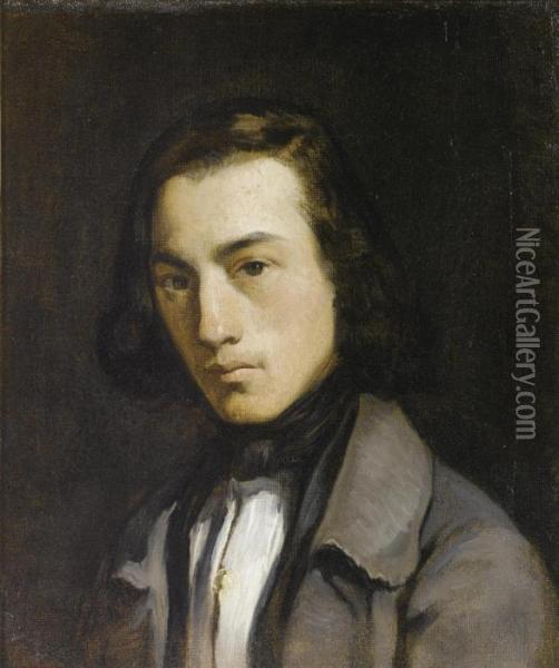 Portrait De Jeune Homme Oil Painting - Jean-Francois Millet