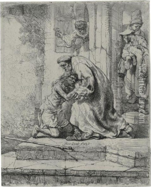 The Return Of The Prodigal Son Oil Painting - Rembrandt Van Rijn