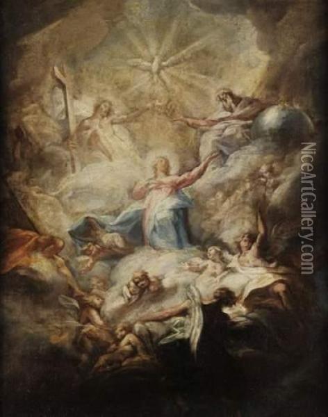 Le Couronnement De La Vierge Oil Painting - Carlo Innocenzo Carloni