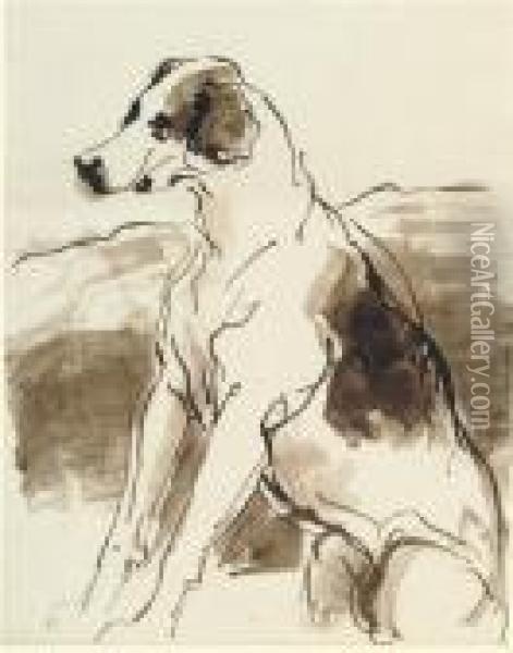 Study Of A Hound Oil Painting - Landseer, Sir Edwin