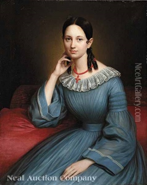Portrait Of Antoinette Decuir Oil Painting - Jacques Guillaume Lucien Amans