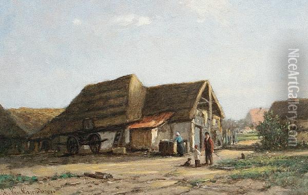 The Farmstead Oil Painting - Hubertus, Huib Van Hove