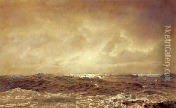 Rocks and Sea Oil Painting - William Trost Richards