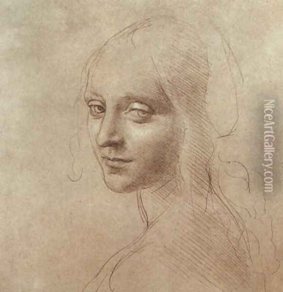 Study of an angel Oil Painting - Leonardo Da Vinci