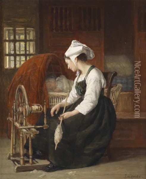 Die Junge Mutter Oil Painting - Paul Seignac
