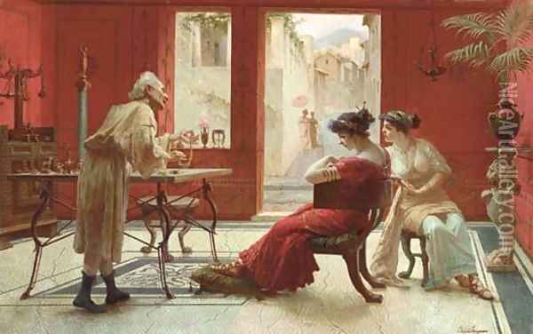 Afternoon at the Jewelry Shop Oil Painting - Ettore Forti