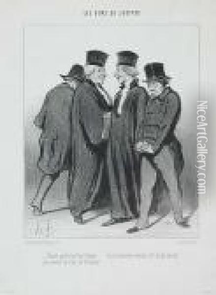 Encore Perdu En Cour Royale Oil Painting - Honore Daumier