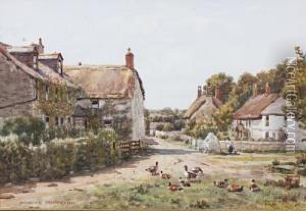 Crantock Village, Newquay Oil Painting - William Prater