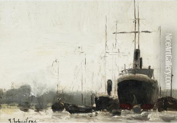 Harbour Scene Oil Painting - John Young Johnstone