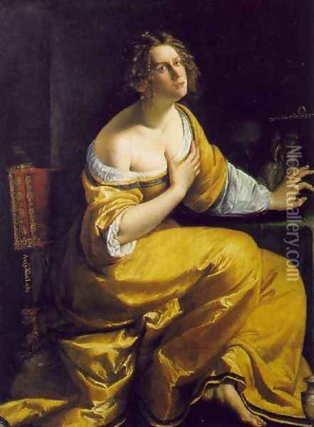Mary Magdalen 1613-20 Oil Painting - Artemisia Gentileschi