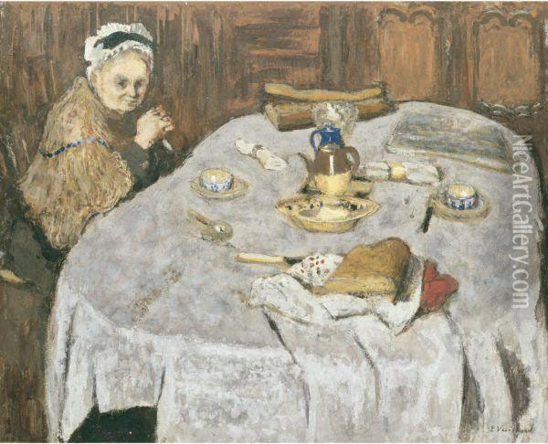 Le Petit Dejeuner De Madame Vuillard Oil Painting - Jean-Edouard Vuillard