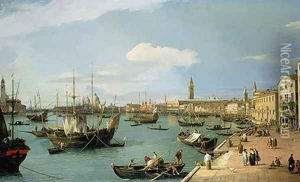 The Riva degli Schiavoni, looking West Oil Painting - (Giovanni Antonio Canal) Canaletto
