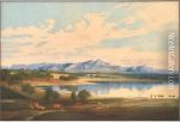 Mount Zero At The Grampians Oil Painting - Nicholas Chevalier