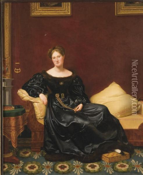 Femme Dans Un Interieur Oil Painting - Frederic Delanoe