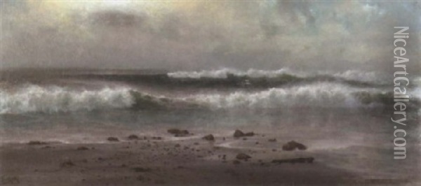 Crashing Surf Oil Painting - Charles Dorman Robinson