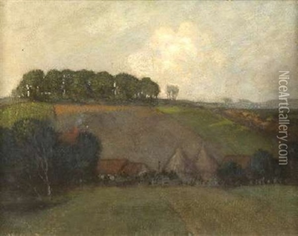 Farm Under The Hill Oil Painting - James Guthrie