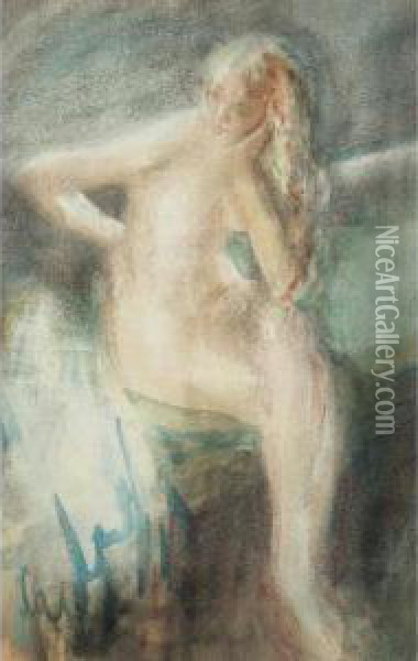 Seated Nude Oil Painting - Ambrose McEvoy