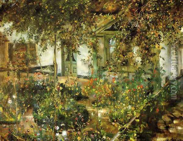 Farmyard in Bloom Oil Painting - Lovis (Franz Heinrich Louis) Corinth