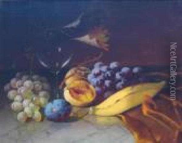 Still Life With Fruit Oil Painting - Carducius Plantagenet Ream