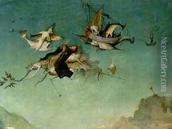 Temptation of St.Anthony (detail of left hand panel) Oil Painting - Hieronymous Bosch
