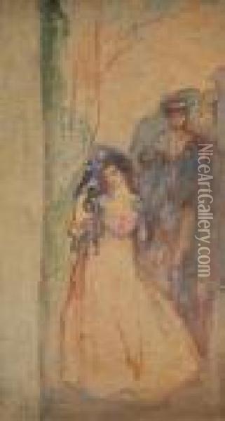 Two Figures Oil Painting - Charles Edward Conder