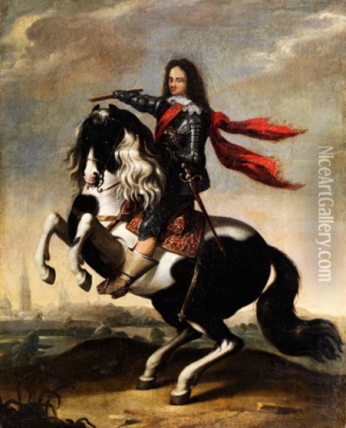Prinz Waldemar Christian Von Danemark Im Harnisch Zu Pferd Oil Painting - Wolfgang Heimbach