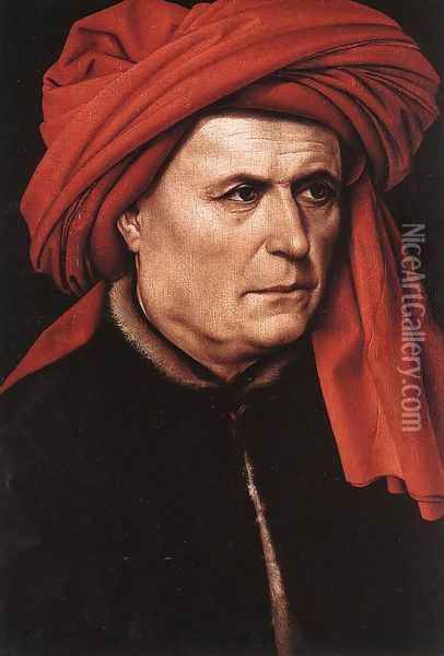 Portrait of a Man Oil Painting - Robert Campin