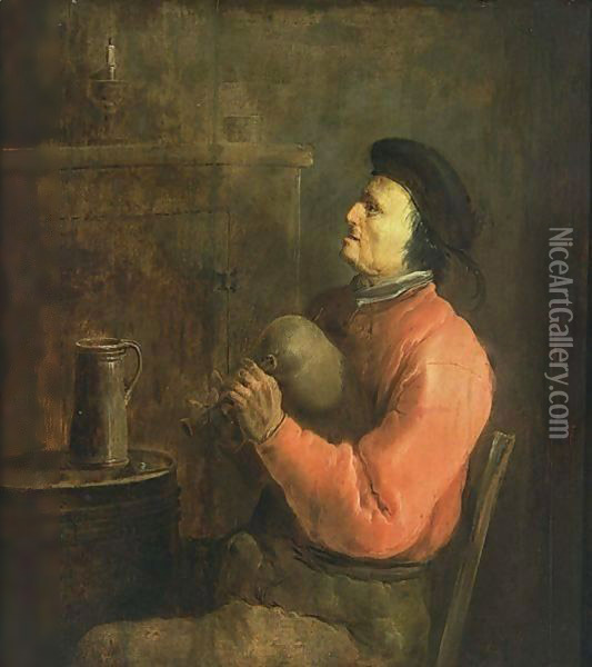 A Bagpipe Player Oil Painting - Jan van de Venne
