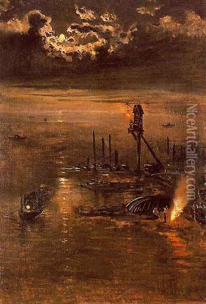 La Laguna de Venecia Oil Painting - Antonio Munoz Degrain