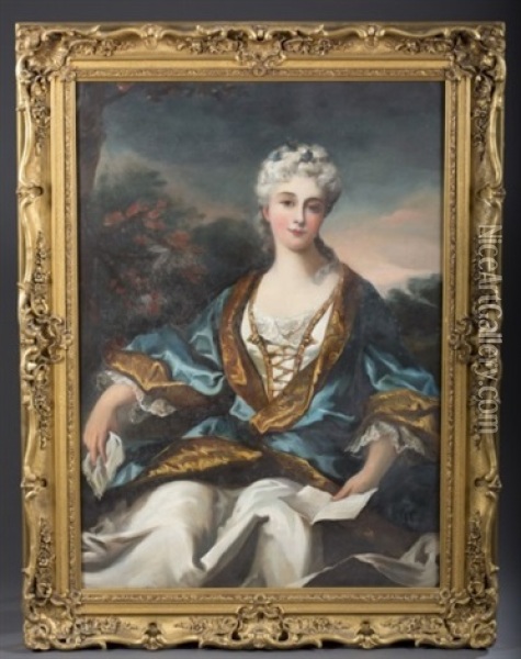 Duchesse De La Valliere Oil Painting - Antoine Vestier