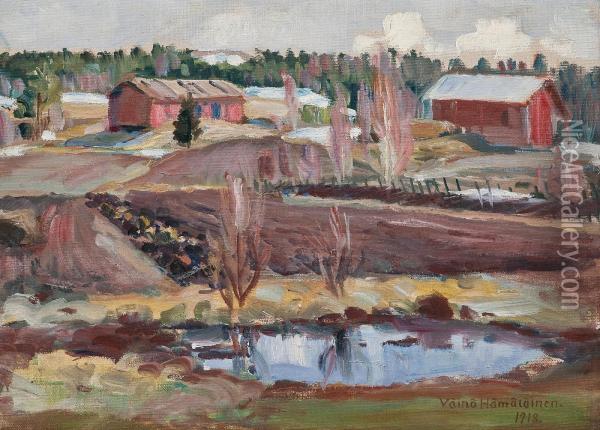 Early Spring Oil Painting - Vaino Hamalainen