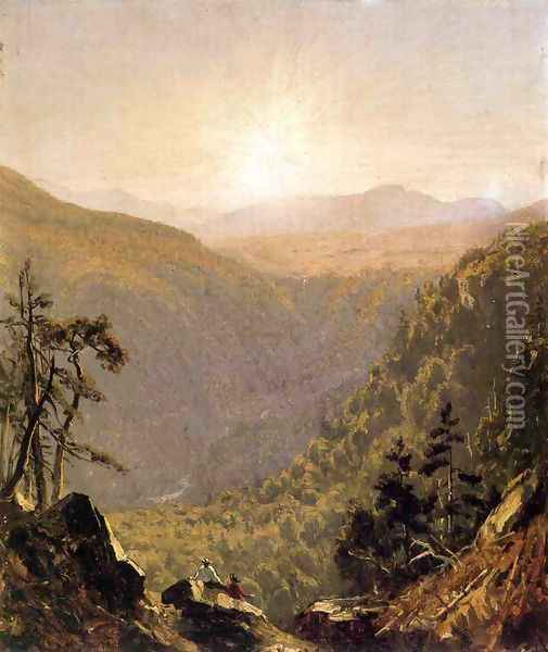 A Sketch in Kauterskill Clove Oil Painting - Sanford Robinson Gifford
