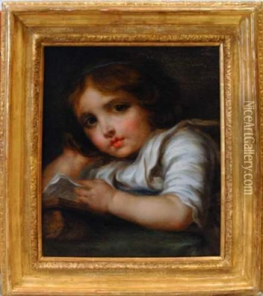 Jeune Fille Lisant Oil Painting - Jeanne-Philiberte Ledoux