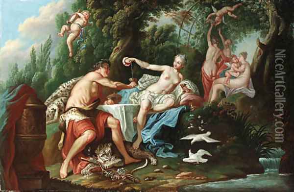 Venus and Bacchus Oil Painting - Noel-Nicolas Coypel